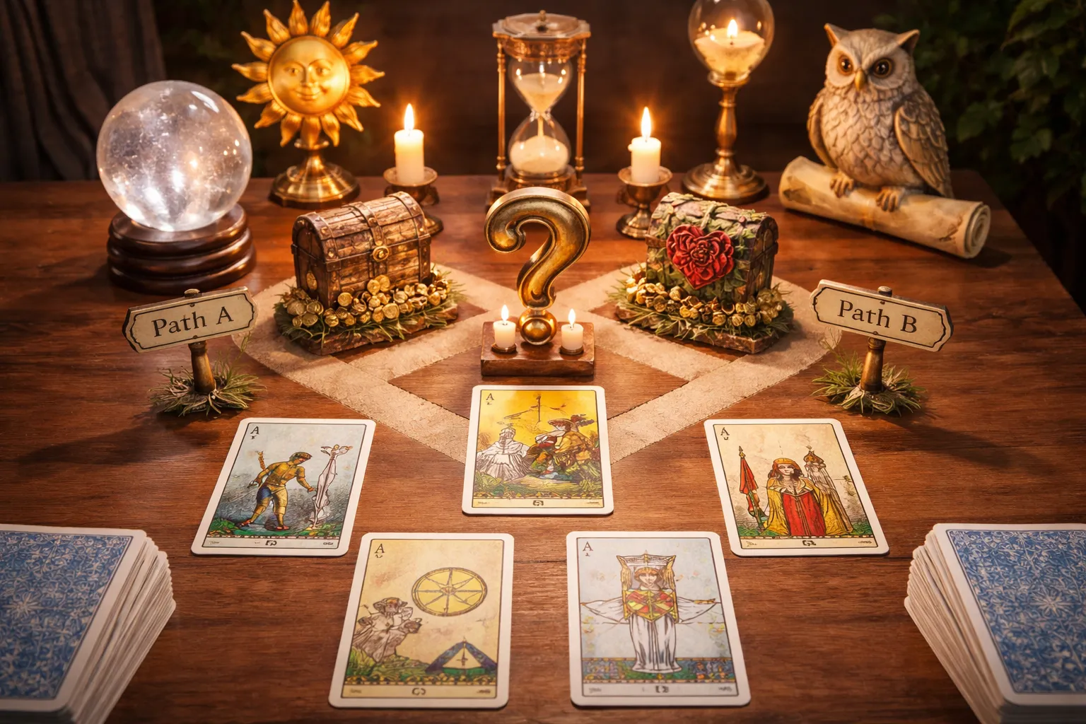 二者択一タロット占いを無料で試す方法｜質問作りと1〜5枚のやり方