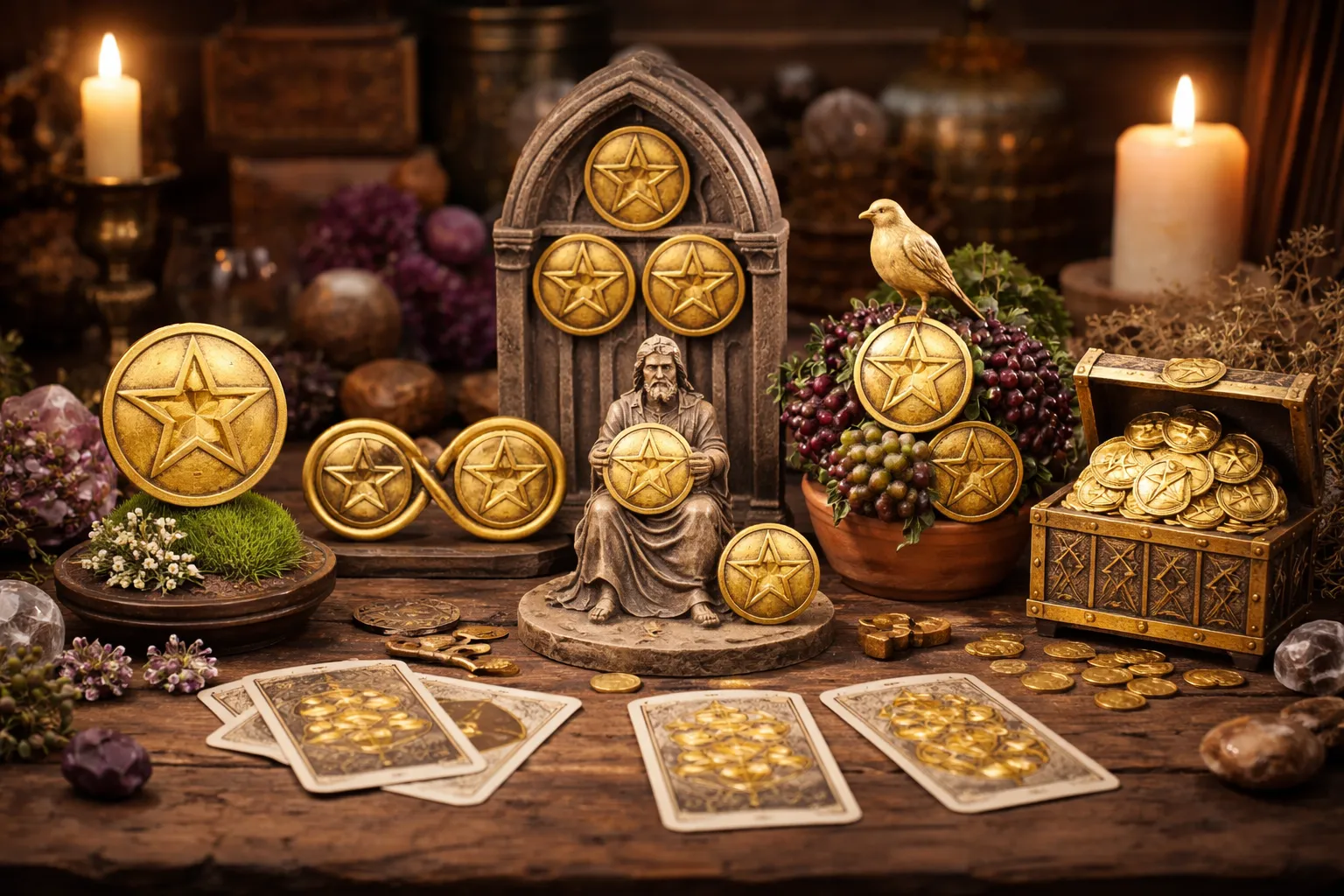 タロット「ペンタクル」の意味まとめ|1〜キングまでやさしく整理